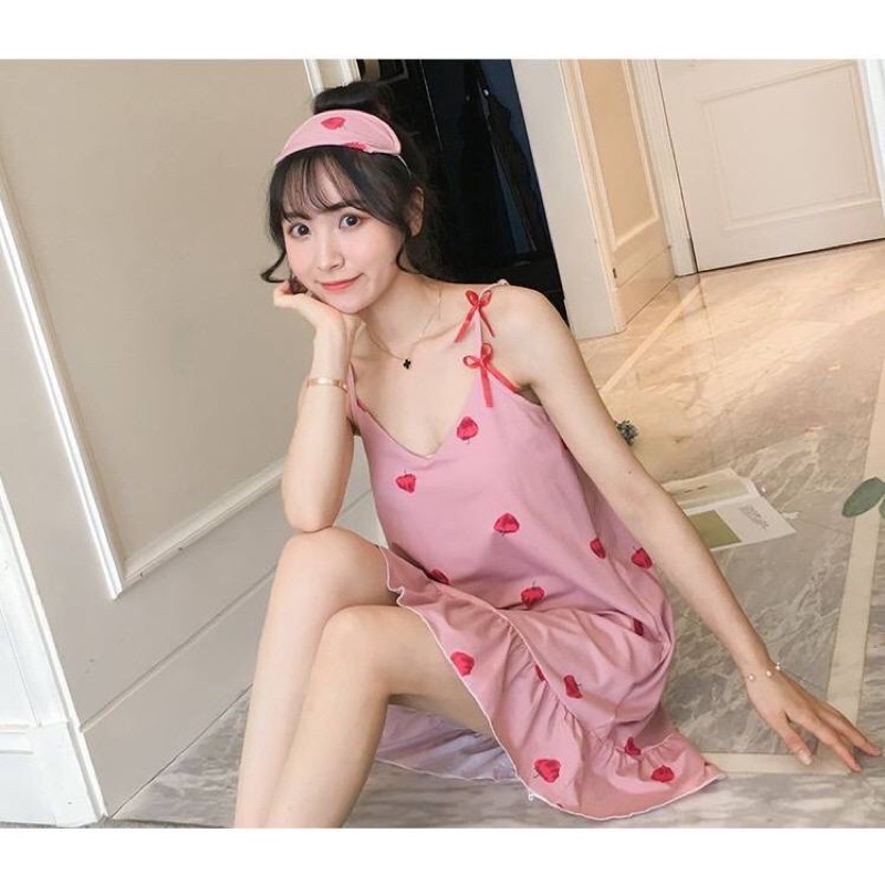 ĐẦM THUN 2 DÂY HOẠ TIẾT SIÊU DỄ THƯƠNG HÀNG CHUẨN QC TÚI ZIP | BigBuy360 - bigbuy360.vn