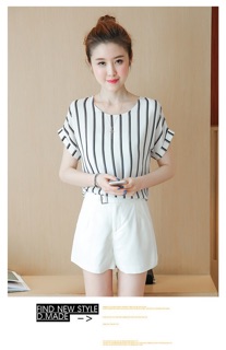 Áo sơ mi sọc tay ngắn 