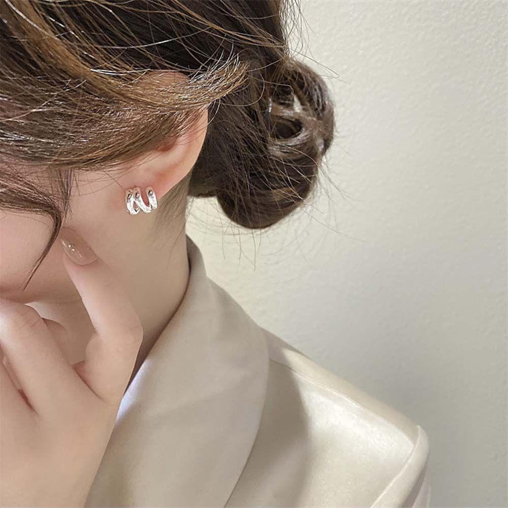 BACK2LIFE Bông Tai Hàng Tròn Thời Trang Thanh Lịch Quyến Rũ Dành Cho Nữ Back2Lilife