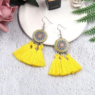 tassel earrings explosion models in Europe and America female cross-border sunflowers drip earrings bohemian earrings long section