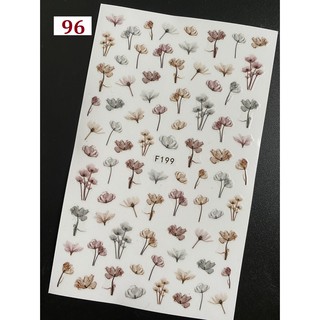 Stick dán móng , stick hoa khô lụa trang trí móng