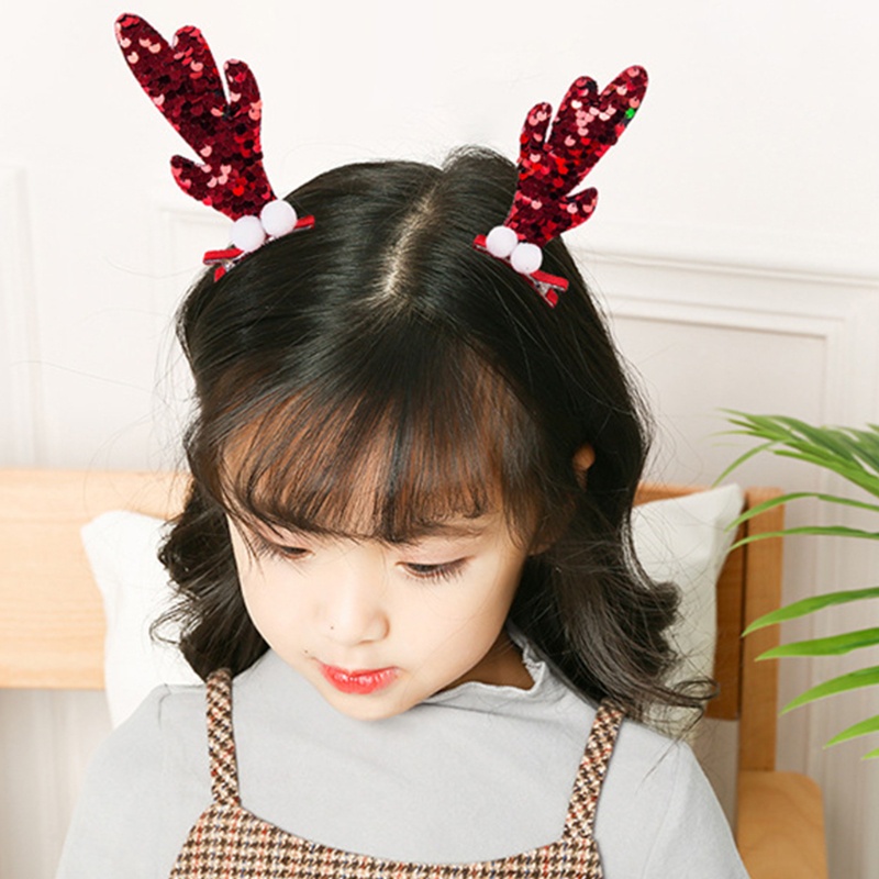 Kẹp Tóc Hình Sừng Hươu Hoạt Hình Chống Trượt Cho Nữ