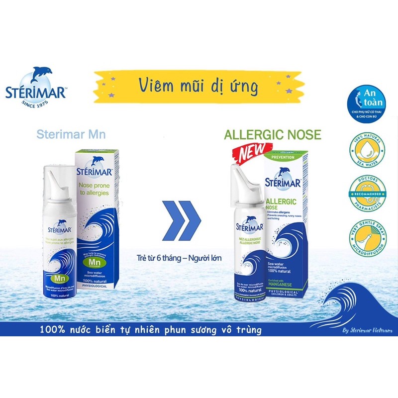 Sterimar - Dung dịch vệ sinh mũi / Xịt mũi Cá Heo