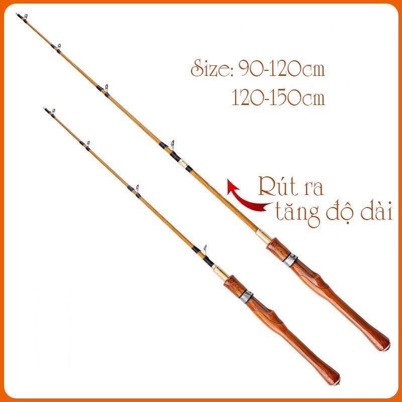 Cần câu tôm mực IKADA cần dẻo ngọn mềm 2 mức độ dài tuỳ chỉnh