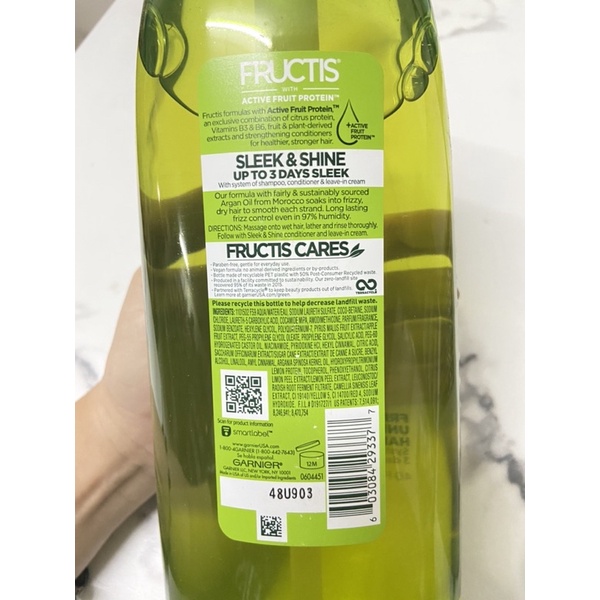 Dầu Gội GARNIER FRUCTIS Sleek & Shine 1.18L