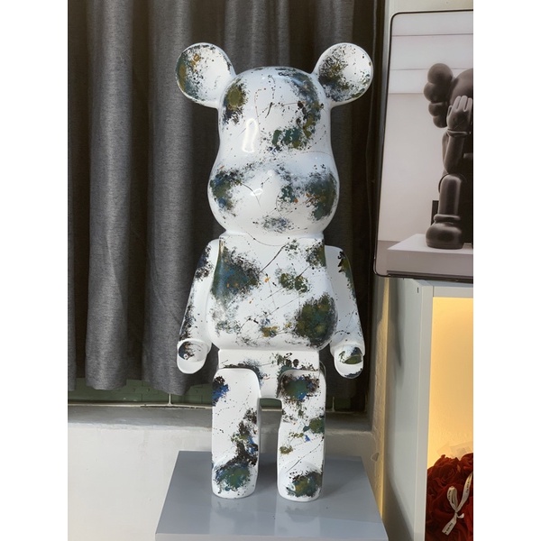 Bearbrick, gấu bearbrick 1000 cỡ lớn 80cm, mẫu lá mùa thu màu sắc xanh chất liệu nhựa cao cấp - Chin Official Store
