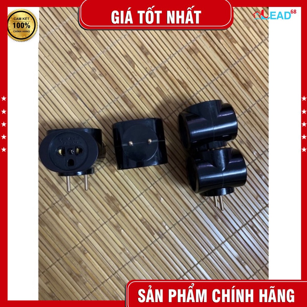 Phích cắm 3 chạc đầu trâu , phích cắm đa năng màu đen