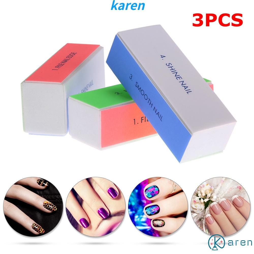 Bộ 3 Dụng Cụ Đánh Bóng Móng Tay 4 Mặt Chuyên Dụng