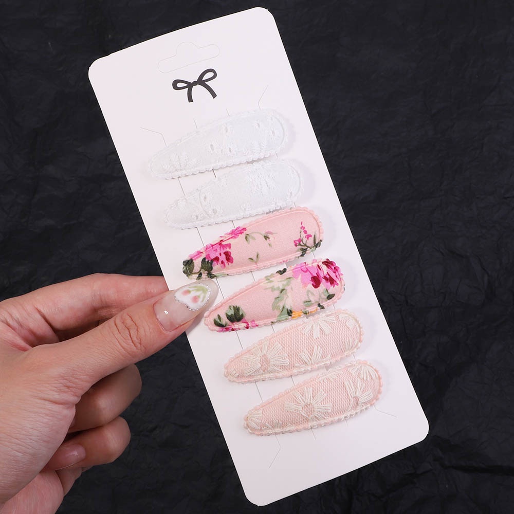 Set 6 Kẹp tóc KIDSBOWS thêu hình giọt nước đáng yêu xinh xắn cho bé gái