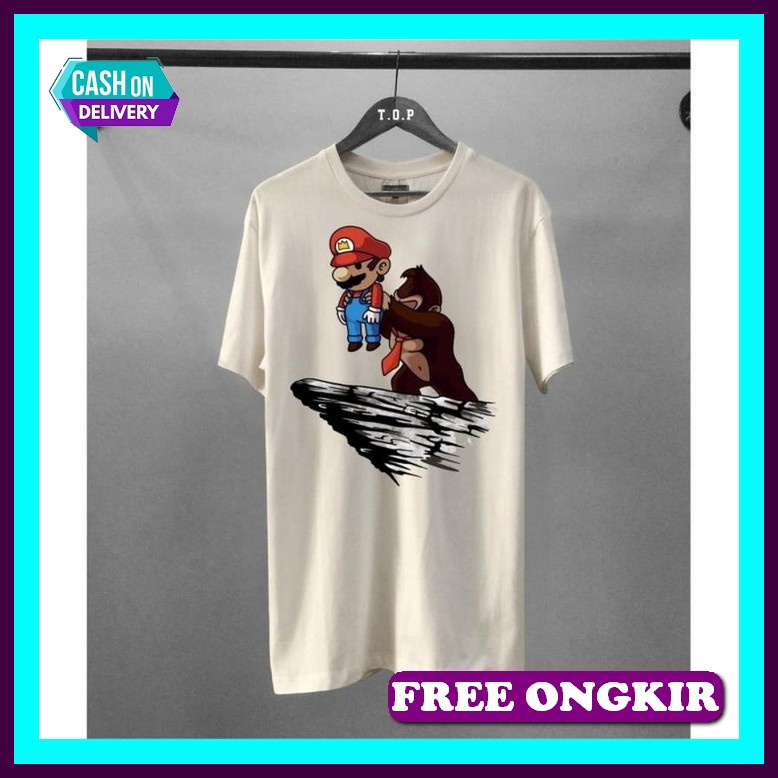 Áo Thun Nam Nhập Khẩu In Hình Mario Bros / Kao