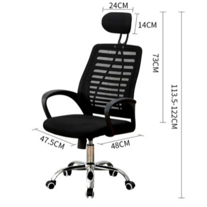 Ghế Chân Xoay Văn Phòng , Làm Việc Nệm Lưới Tựa Đầu Cao Cấp VPCD-001