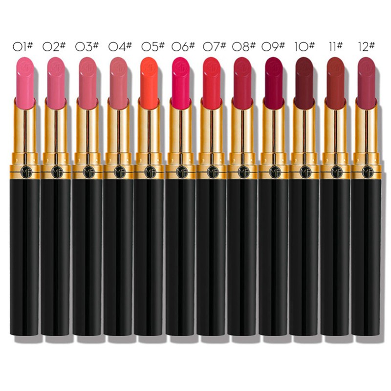 [Hàng mới về] Son thỏi nhung lì thương hiệu Minfei kháng nước chống dính với 12 màu tùy chọn