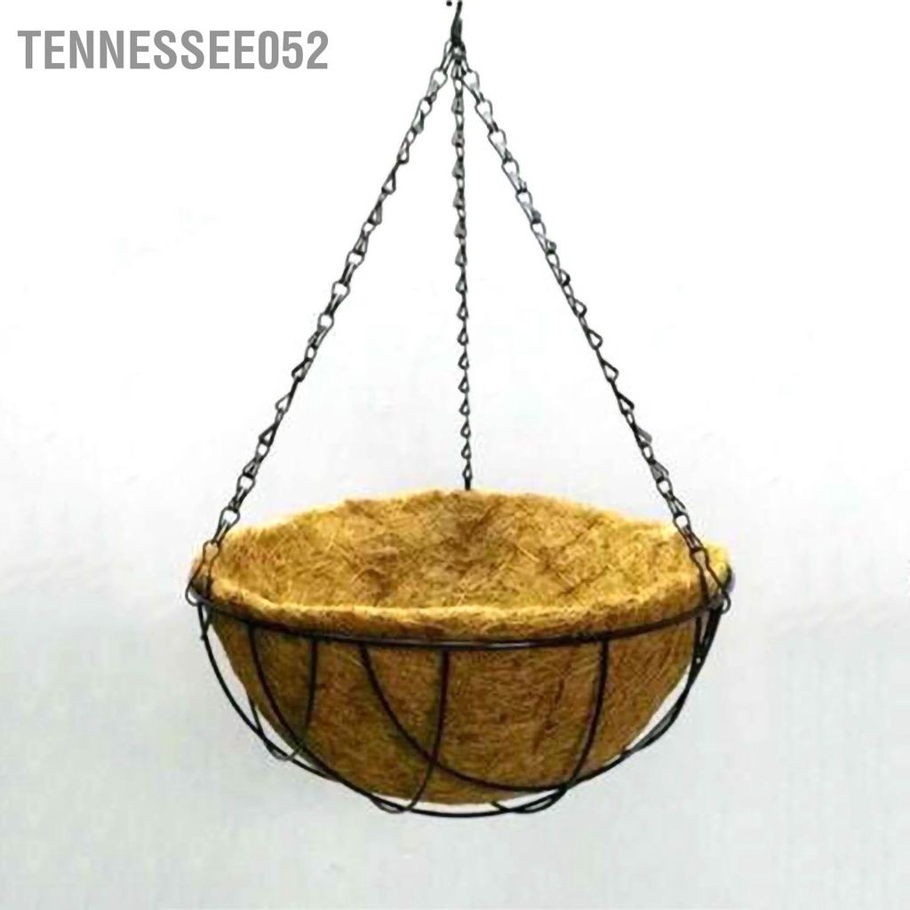 [Hàng Sẵn] Giỏ Trồng Cây - Giỏ Hoa Treo nửa tròn có dây sắt để trang trí ban công sân vườn【Tennessee052】