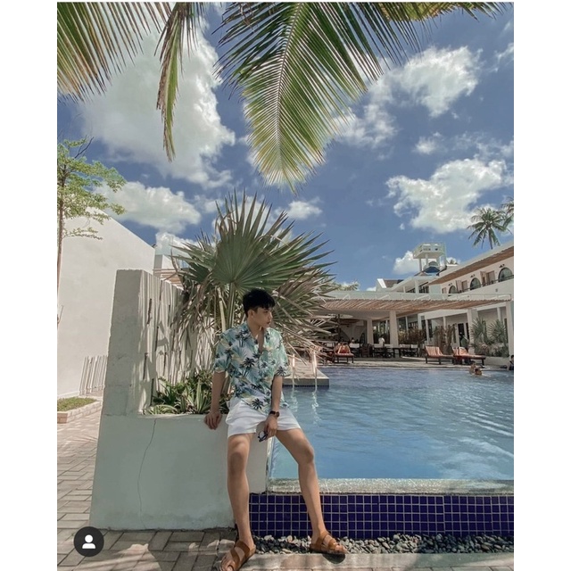 Áo Sơ Mi Tay Ngắn Hoạ Tiết Lá Dừa Cho Nam và Nữ