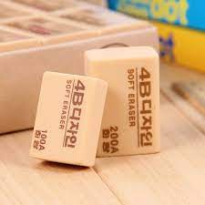 Tẩy Gôm Mềm 4B Đen Hàn Quốc Jumbo Eraser | Tẩy Gôm 4B Vàng Gingko
