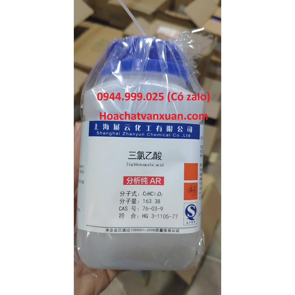 Trichloroacetic aci d Zhanyun TCA 99% lọ 500g nguyên liệu mỹ phẩm tẩy mụn cóc axi.t tricloaxetic CAS 76-03-9 Tca tca 99%