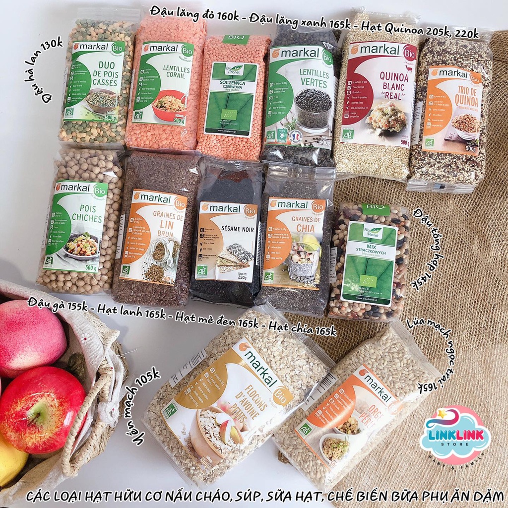 Các loại hạt hữu cơ Markal nấu cháo, nấu soup cho bé ăn dặm, làm sữa hạt - Ăn dặm LINKLINK STORE