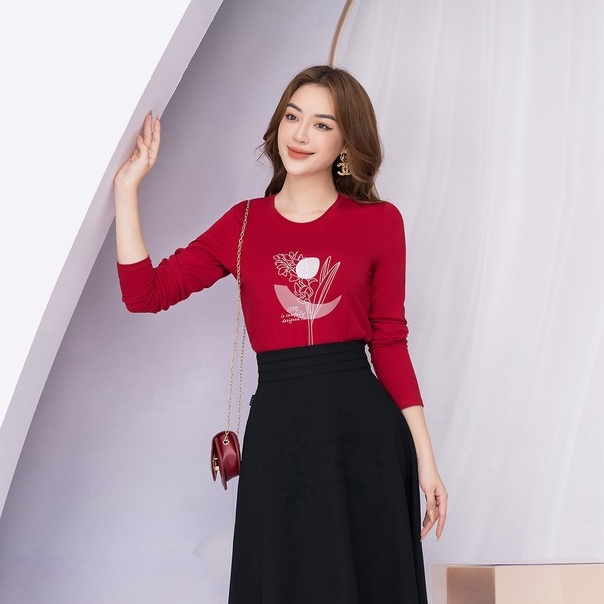 Áo thun dài tay in hình chất liệu Compact LOZA - LT802128