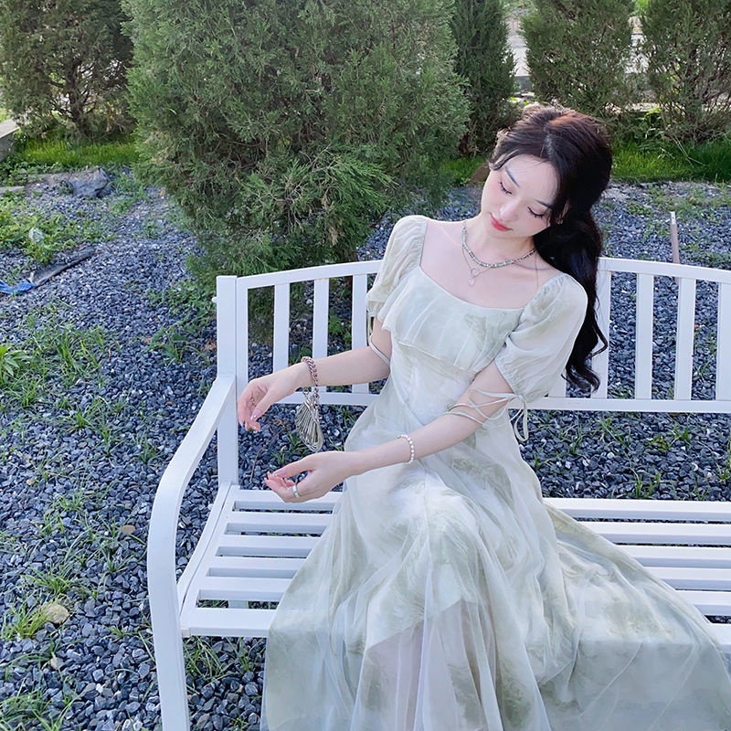 Đầm Dài Hai Dây Không Tay Chất Liệu Chiffon In Họa Tiết Thời Trang Mùa Hè Cho Nữ