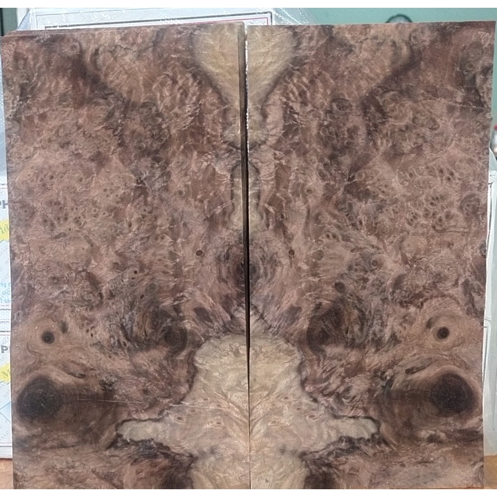 (Combo 2 tấm) Ván lạng Nur Walnut dùng làm tranh, mỹ thuật QC 150*360mm . 50.000đ