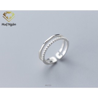 Nhẫn bạc Ý 925 - Nhẫn mảnh 2 hàng RR1723