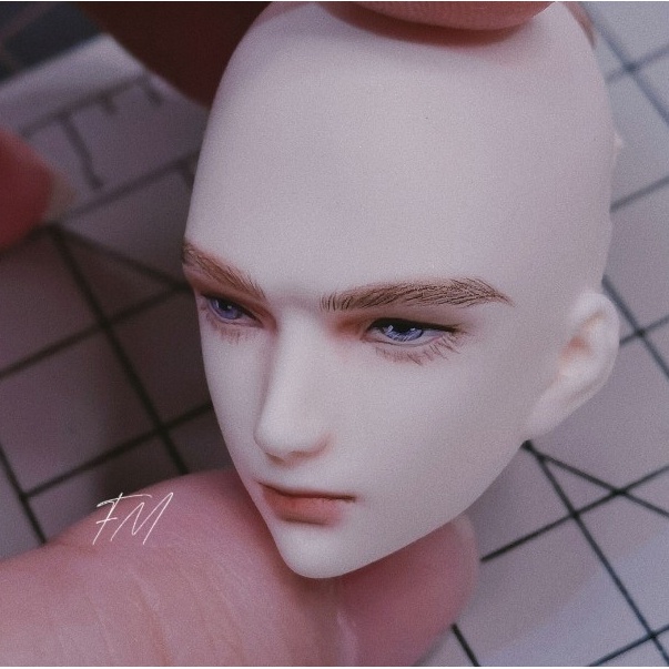Khuôn mặt nam 2 size chibi bjd nendoroid tượng đất sét mô hình silicone trong dẻo không dính