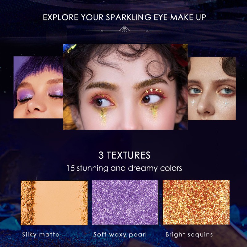 Bảng phấn mắt QIBEST 15 màu với 5 tông màu thời thượng tuỳ chọn 145.5g | BigBuy360 - bigbuy360.vn