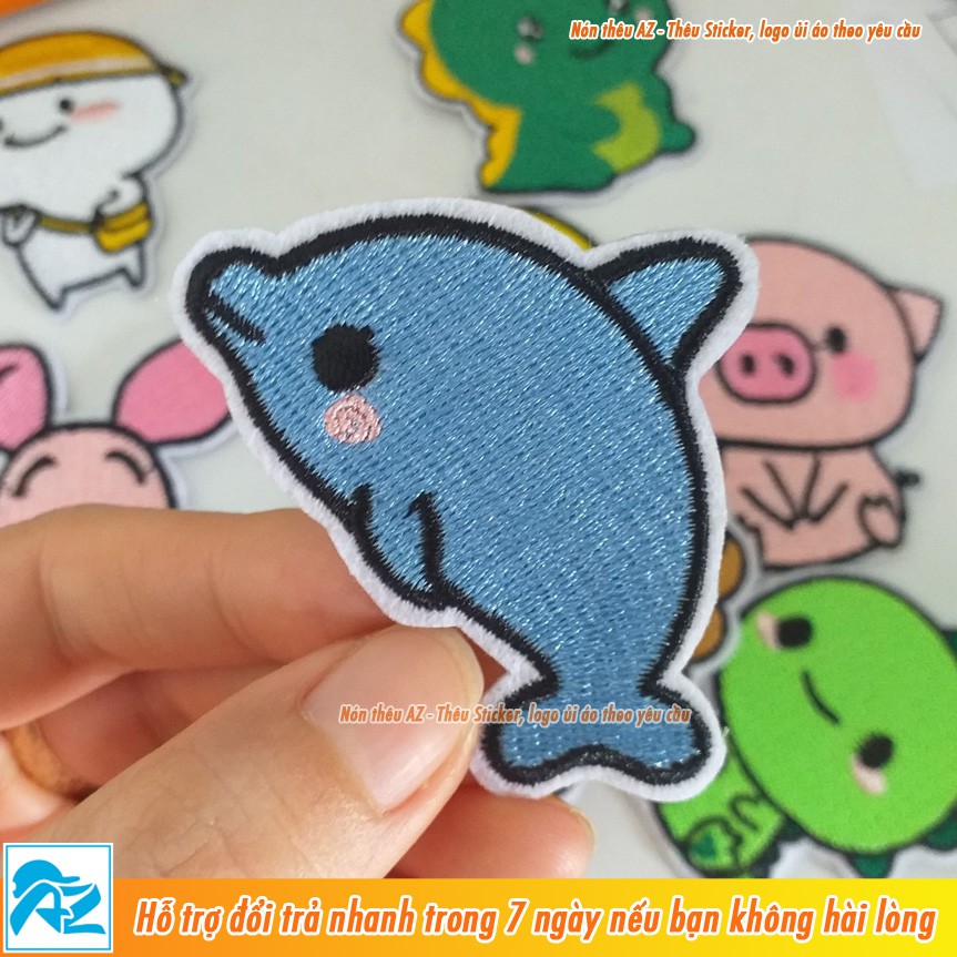 Sticker ủi thêu hình Động vật Quby cute dễ thương - Patch ủi quần áo balo S61