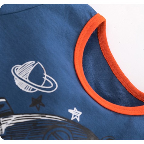 Mã A164 bộ đồ xuân hè size đại họa tiết tàu vũ trụ cho bé trai
