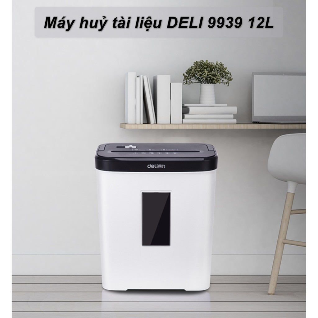 Máy hủy giấy tài liệu DELI 9939 dung tích 12L , giấy A4 - Home and Garden