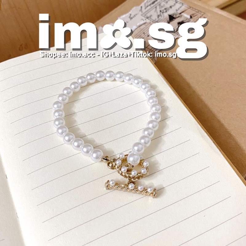 Vòng tay ngọc khoá tròn imo.sg sang xịn cá tính dễ diện phong cách hàn ulzzang