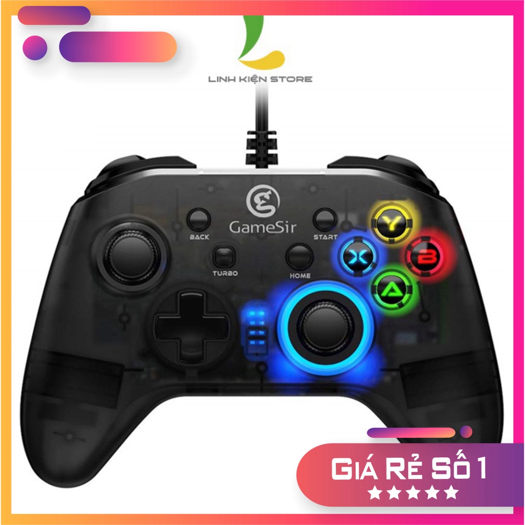 GIÁ SIÊU SỐC Tay cầm chơi game Gamesir T4W - T4 pro - tay cầm chơi game có dây đèn led, chế độ rung cực mạnh GIÁ SIÊU SỐ