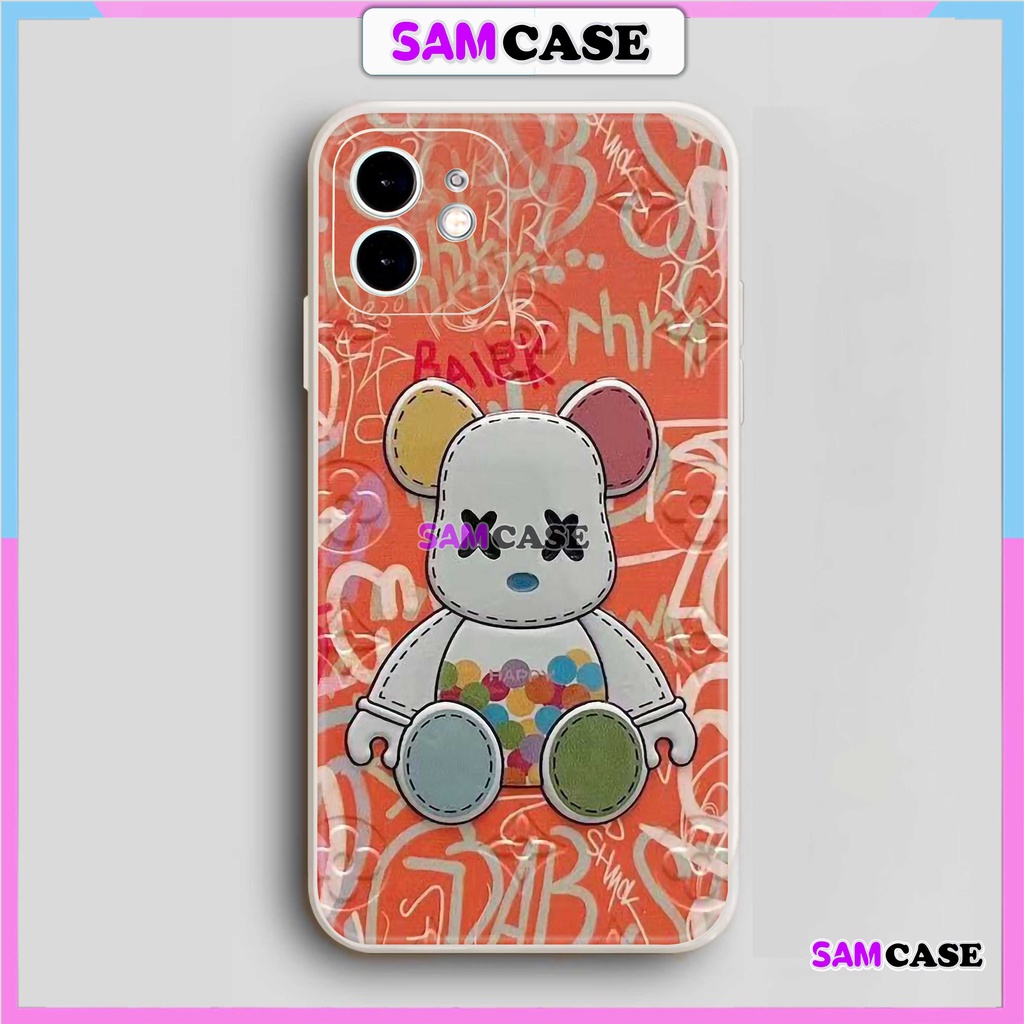 Ốp lưng iPhone 6/6s/7/8/X/XS/11/12/13/14 Pro Plus Max viền vuông chống sốc bảo vệ camera silicon mềm Hình Kaws31-1