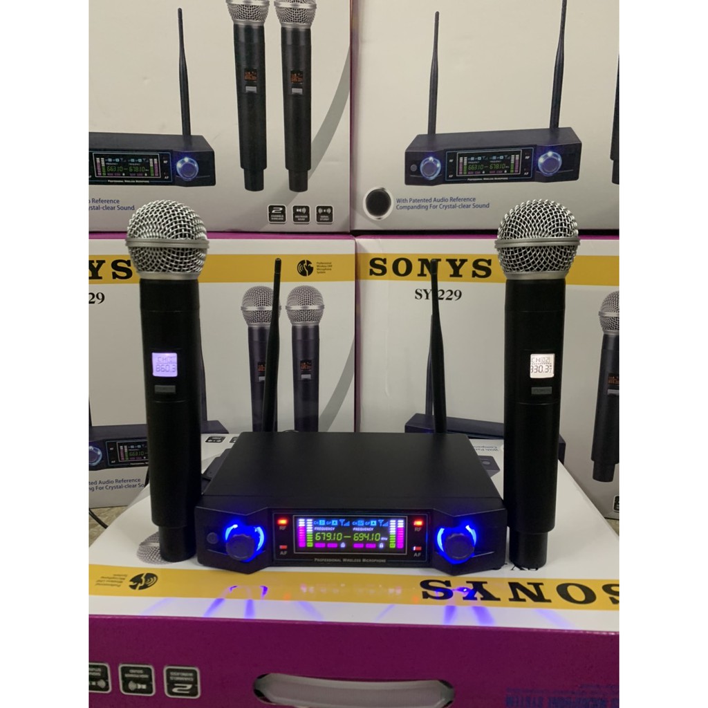 Micro không dây SonyS SY - 229 hát karaoke gia đình, hội nghị siêu tiện lơi micro cầm chắc tay bảo hành 1 năm