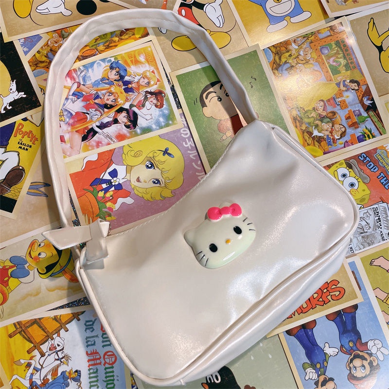 Túi đeo vai họa tiết mèo hello kitty dễ thương thời trang cho nữ