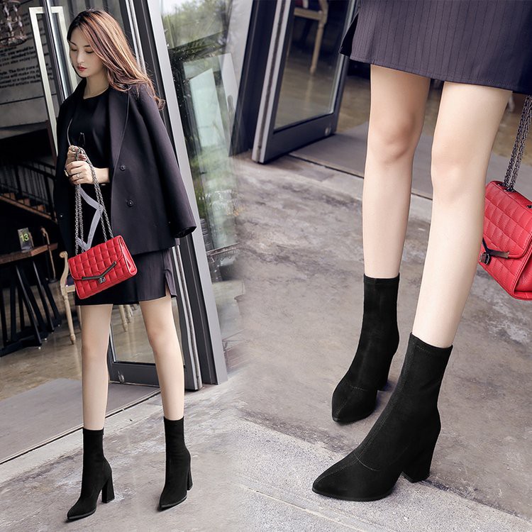 Boot nữ,giày Boots nữ  cổ cao Ulzzang gót trụ 7cm siêu đẹp hottrend 2021