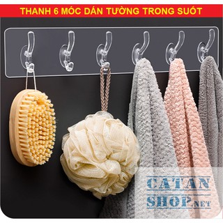 [Sản phẩm mới] Móc dán tường, thanh 6 móc treo đồ dán tường nhà tắm nhà bếp siêu dính siêu chịu lực GD387-6Deo