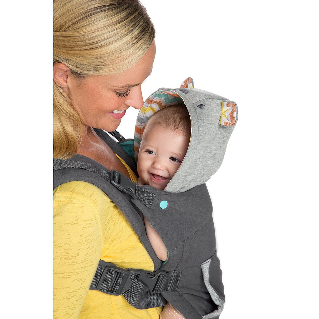 Địu Infantino Cuddle Up Ergonomic Hoodie 2 in 1 hàng chính hãng của Mỹ có mũ che đầu tiện lợi, tải trọng lên đến 18kg