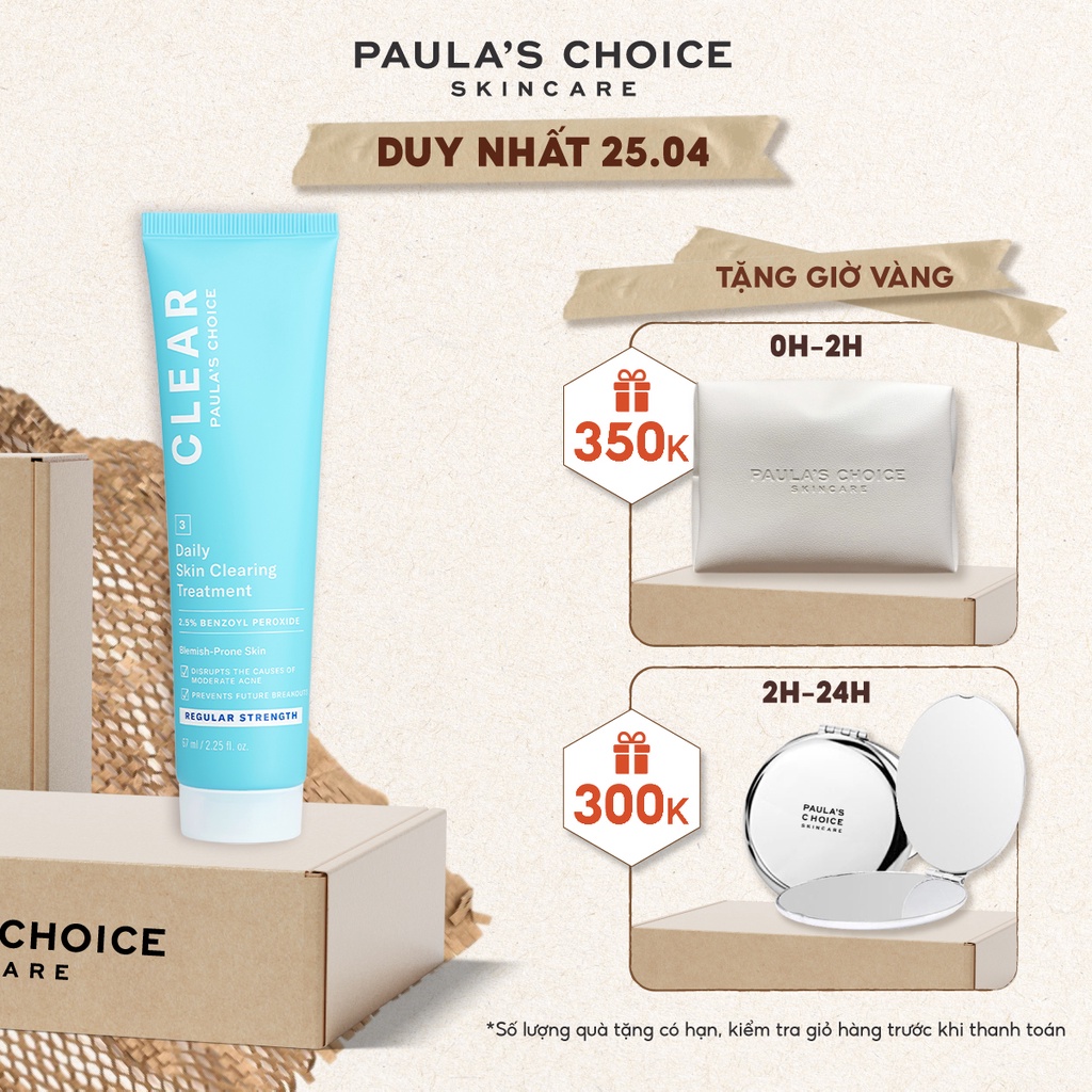 Kem chấm mụn Paula's Choice Clear Regular Strength Daily Skin Clearing Treatment 2,5% Benzoyl Peroxide 67ml 6100