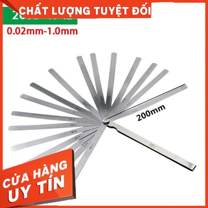 Thước căn lá đo khe hở 17 lá khoảng đo khe hở từ 0.02-1.0mm đủ loại 100B/150A/200A/300A
