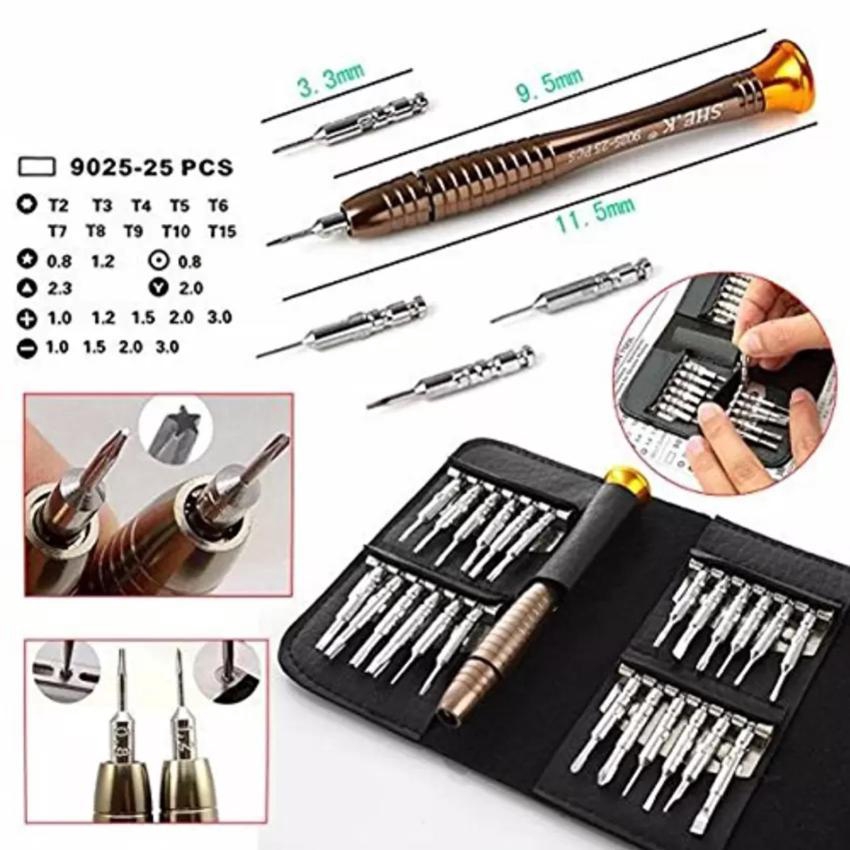 [LOẠI TỐT ĐẦU VẶN BẰNG GEN] Bộ Tua Vít Đa Năng Sửa Chữa Điện Thoại Screwdriver 25 Đầu Bóp D