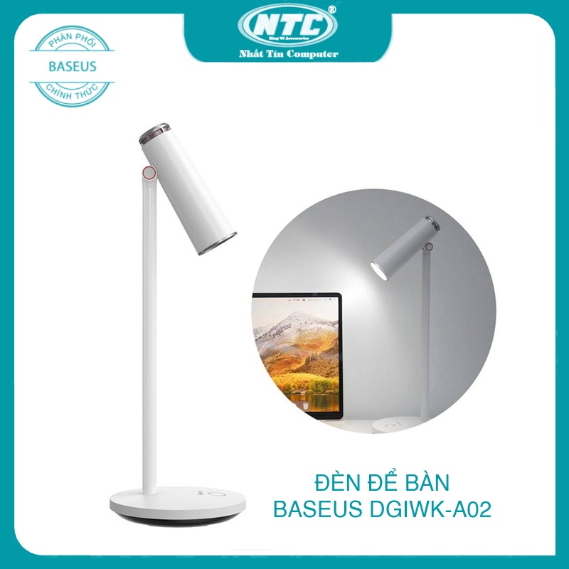 Đèn để bàn không dây Baseus DGIWK-A02 dung lượng pin đến 1800mAh - đọc sách/ dùng văn phòng (trắng)laptop rẻ