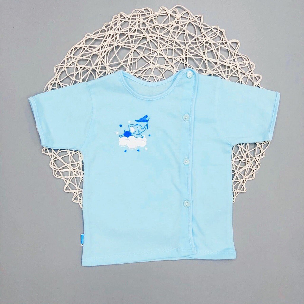 Áo Sơ Sinh Ngắn Tay Khuy Lệch, 100% Cotton, Thương Hiệu Thái Hà Thịnh