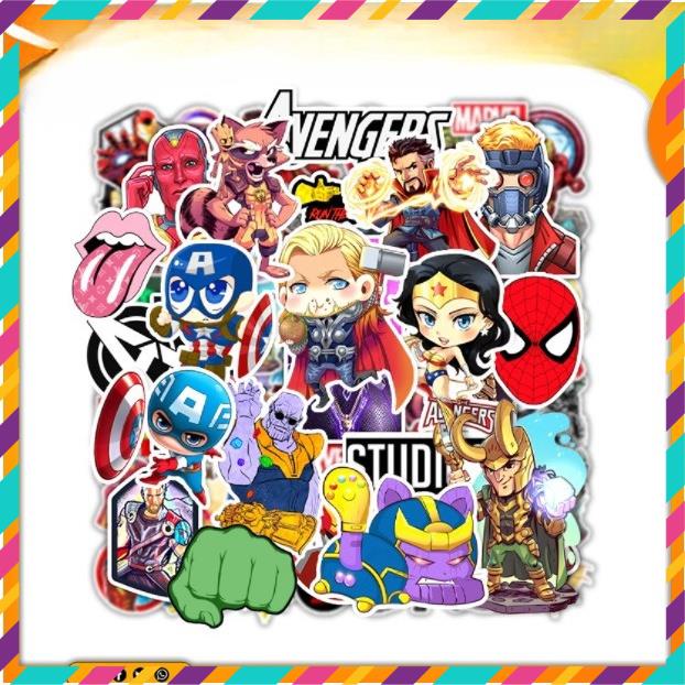 Sticker Vũ Trụ Marvel, Dán Nón Bảo Hiêm, Điện Thoại, Laptop, Chống Nước, Chống Bay Màu
