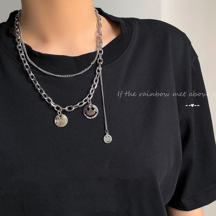 Dây chuyền trang trí mặt cười hình tròn dành cho nam và nữ