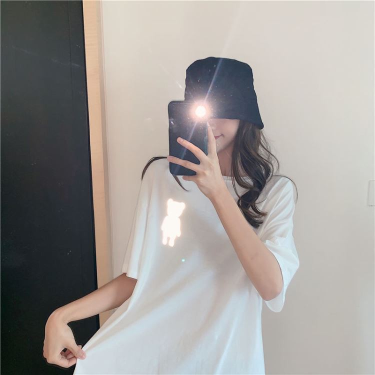 Áo thun phản quang tay lỡ nam nữ Gấu 02