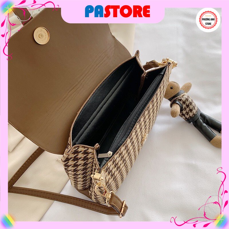 Túi xách nữ đeo chéo, họa tiết caro, chất liệu cao cấp, hot trend 2022 PHUONGANHSTORE.