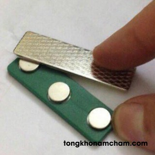 Nam châm cài áo 3 nút, cài biển tên