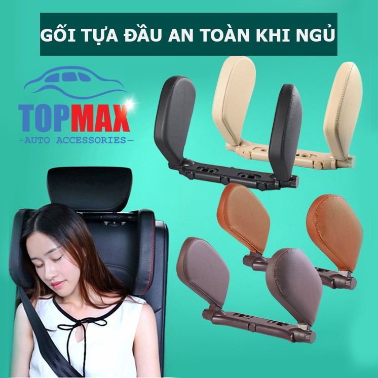 Gối Tựa Đầu Ô Tô - Gối Tựa 2 Bên Khi Ngủ Gật - Da PVC Cao Cấp