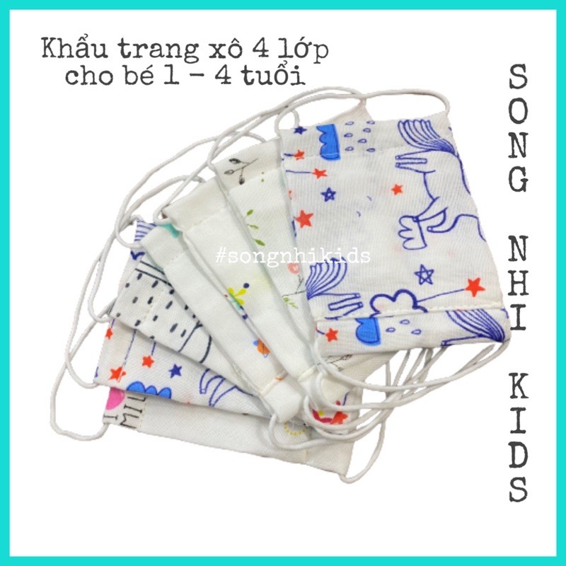 LỐ 20 KHẨU TRANG XÔ TRẺ EM 4 LỚP